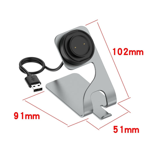 For Amazfit Bip 5 Unity A2324 Portable Magnetic Aluminum Alloy Charger Holder(Grey) by bashfashion