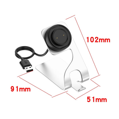 For Amazfit Bip 5 Unity A2324 Portable Magnetic Aluminum Alloy Charger Holder(Silver) by bashfashion