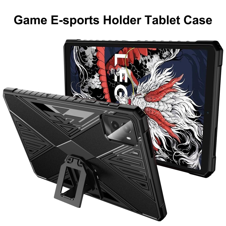 For Lenovo Legion Y700 Gen3 2024 Brushed Texture Shockproof TPU Tablet Case with Holder(Black) by bashfashion