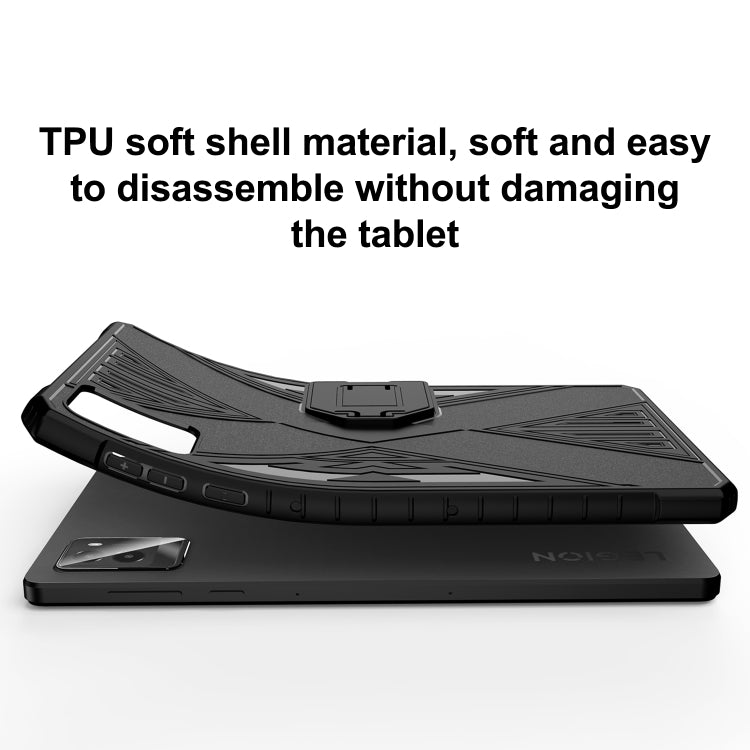 For Lenovo Legion Y700 Gen3 2024 Brushed Texture Shockproof TPU Tablet Case with Holder(Black) by bashfashion