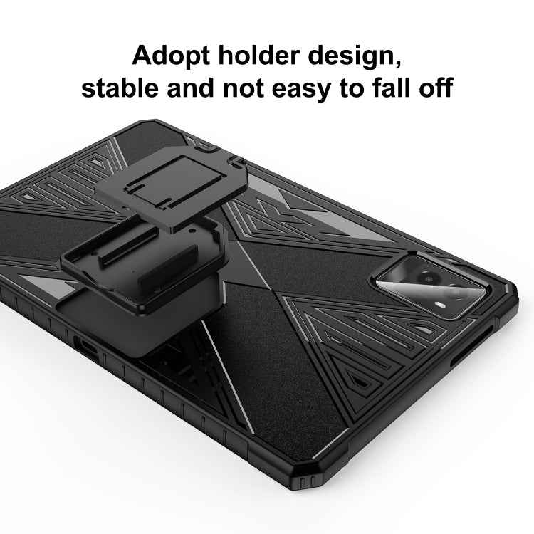 For Lenovo Legion Y700 Gen3 2024 Brushed Texture Shockproof TPU Tablet Case with Holder(Black) by bashfashion