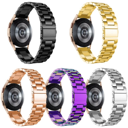 For Samsung Galaxy Watch6 / 6 Classic Flat Head Three-bead Stainless Steel Watch Band(Gold) by bashfashion