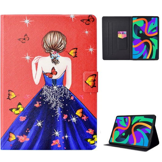 For Lenovo Tab M11/ Xiaoxin Pad 11 2024 Voltage Coloured Drawing Smart Leather Tablet Case(Girl Back) by bashfashion