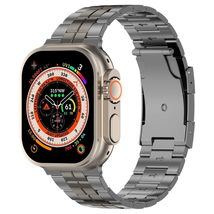 For Apple Watch Ultra 2 49mm Tortoise Buckle Titanium Steel Watch Band(Grey) by bashfashion