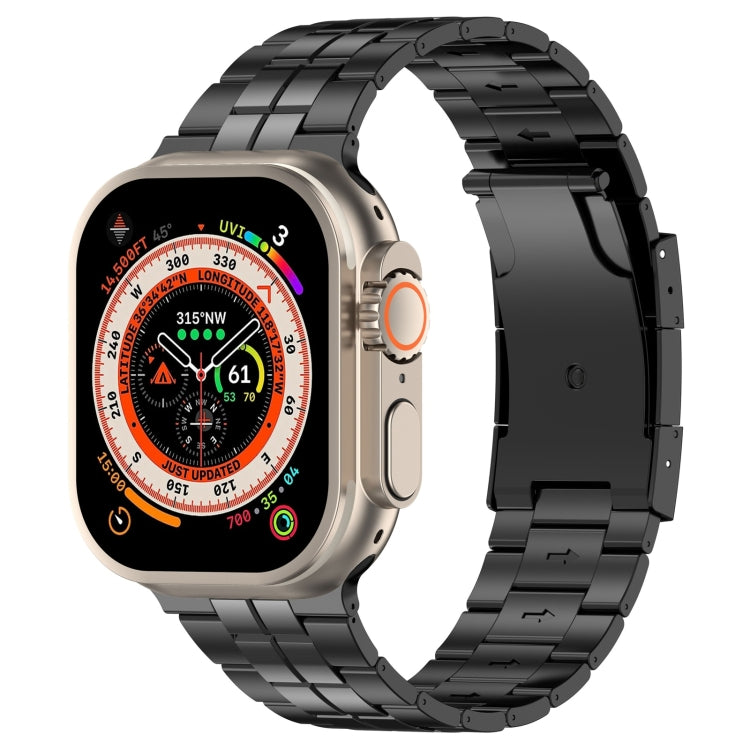 For Apple Watch Ultra 49mm Tortoise Buckle Titanium Steel Watch Band(Black) by bashfashion