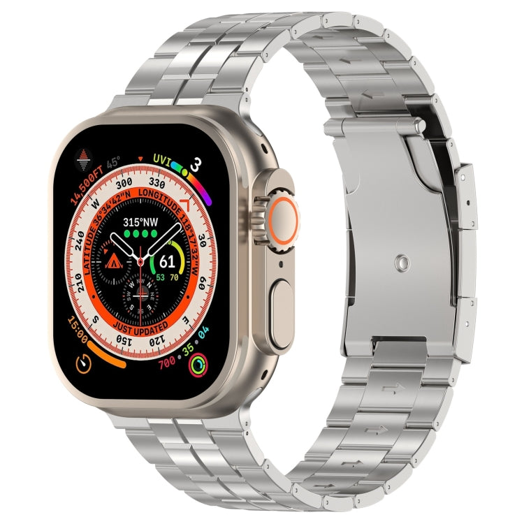 For Apple Watch Ultra 49mm Tortoise Buckle Titanium Steel Watch Band(Silver) by bashfashion
