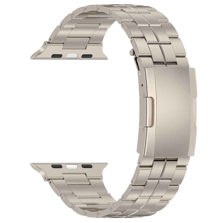 For Apple Watch SE 2022 44mm Tortoise Buckle Titanium Steel Watch Band(Starlight) by bashfashion