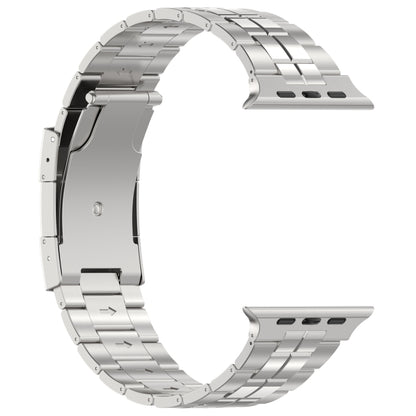 For Apple Watch Series 6 44mm Tortoise Buckle Titanium Steel Watch Band(Silver) by bashfashion