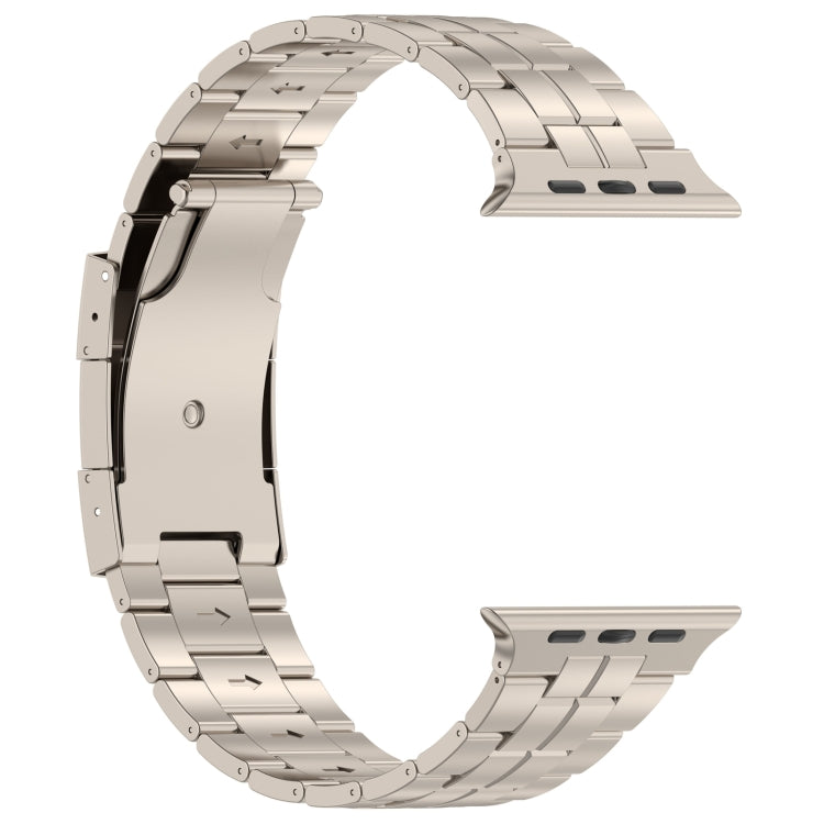 For Apple Watch Series 5 44mm Tortoise Buckle Titanium Steel Watch Band(Starlight) by bashfashion