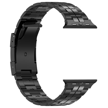 For Apple Watch Series 3 38mm Tortoise Buckle Titanium Steel Watch Band(Black) by bashfashion