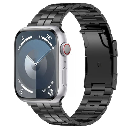 For Apple Watch Series 2 42mm Tortoise Buckle Titanium Steel Watch Band(Black) by bashfashion