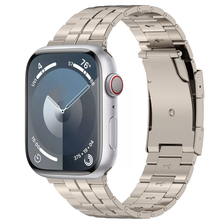 For Apple Watch Series 2 42mm Tortoise Buckle Titanium Steel Watch Band(Starlight) by bashfashion