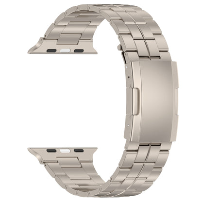 For Apple Watch Series 2 42mm Tortoise Buckle Titanium Steel Watch Band(Starlight) by bashfashion