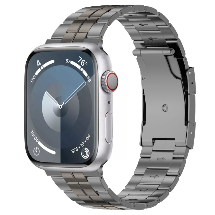 For Apple Watch Series 2 38mm Tortoise Buckle Titanium Steel Watch Band(Grey) by bashfashion
