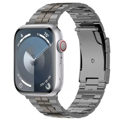For Apple Watch 42mm Tortoise Buckle Titanium Steel Watch Band(Grey) by bashfashion