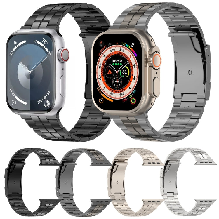 For Apple Watch Ultra 49mm Tortoise Buckle Titanium Steel Watch Band(Black) by bashfashion