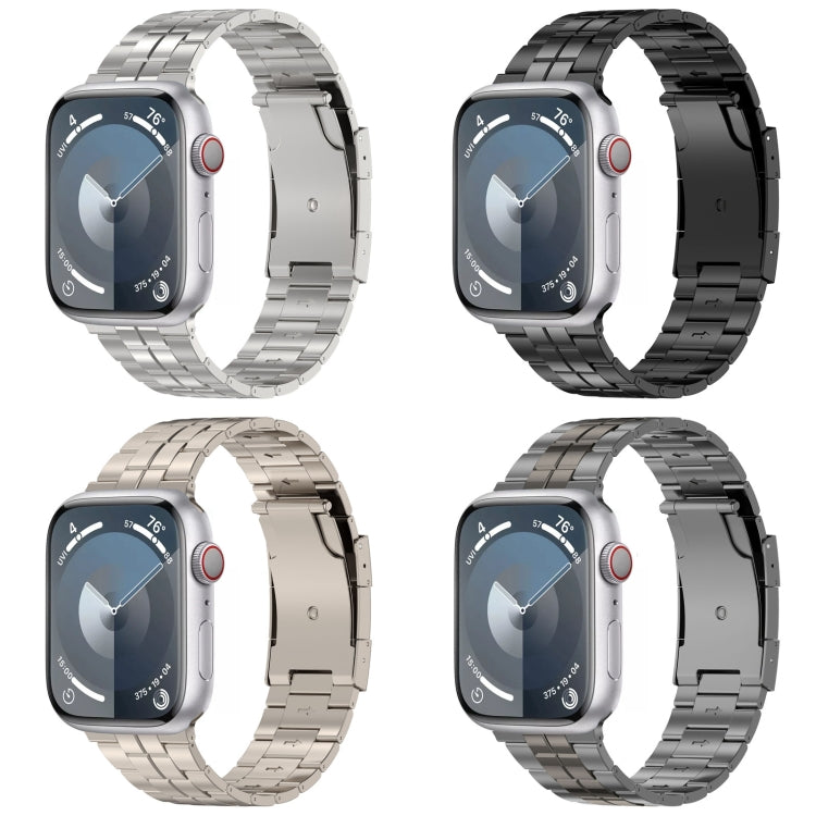 For Apple Watch Ultra 49mm Tortoise Buckle Titanium Steel Watch Band(Black) by bashfashion