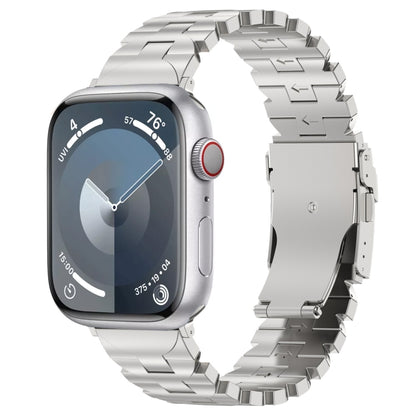 For Apple Watch SE 2022 44mm Butterfly Type Titanium Steel Watch Band(Silver) by bashfashion