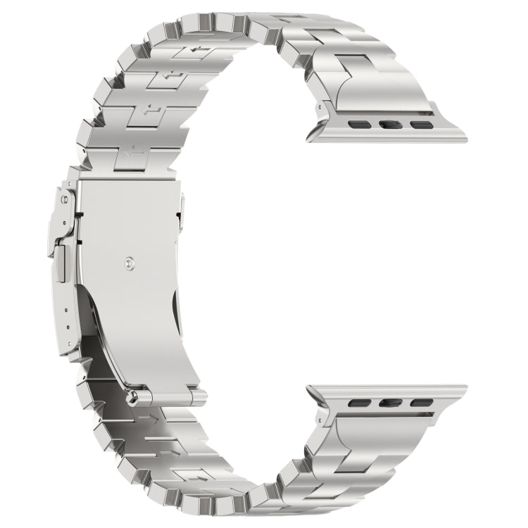 For Apple Watch SE 2022 44mm Butterfly Type Titanium Steel Watch Band(Silver) by bashfashion