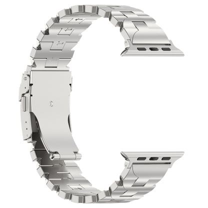 For Apple Watch SE 2022 44mm Butterfly Type Titanium Steel Watch Band(Silver) by bashfashion