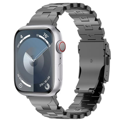 For Apple Watch Series 7 41mm Butterfly Type Titanium Steel Watch Band(Grey) by bashfashion