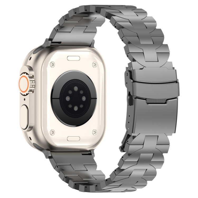 For Apple Watch Series 7 41mm Butterfly Type Titanium Steel Watch Band(Grey) by bashfashion