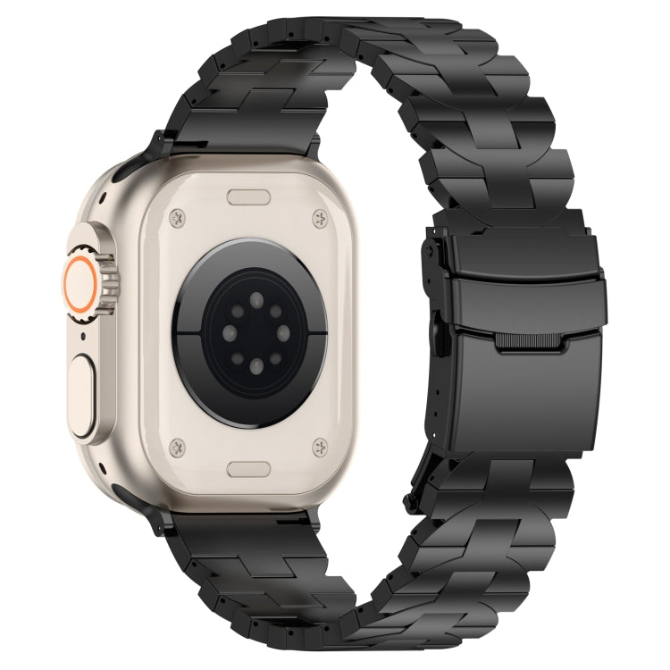 For Apple Watch Series 2 38mm Butterfly Type Titanium Steel Watch Band(Black) by bashfashion