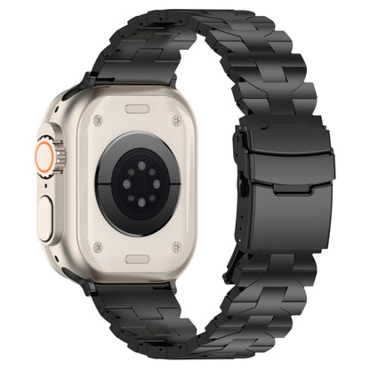 For Apple Watch Series 2 38mm Butterfly Type Titanium Steel Watch Band(Black) by bashfashion