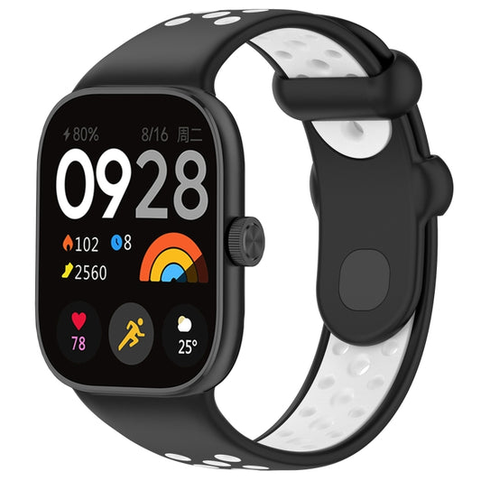 For Redmi Watch 4 Two Color Silicone Sports Watch Band(Black White) by bashfashion