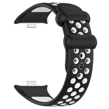 For Redmi Watch 4 Two Color Silicone Sports Watch Band(Black White) by bashfashion