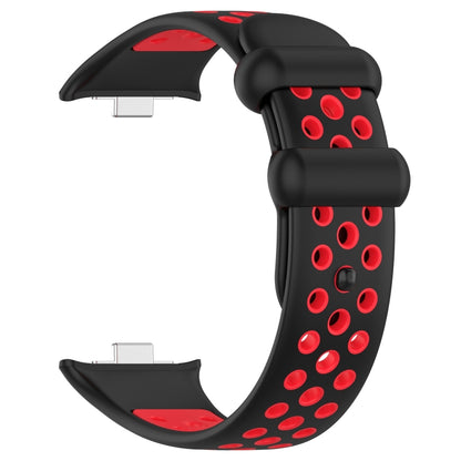 For Redmi Watch 4 Two Color Silicone Sports Watch Band(Black Red) by bashfashion