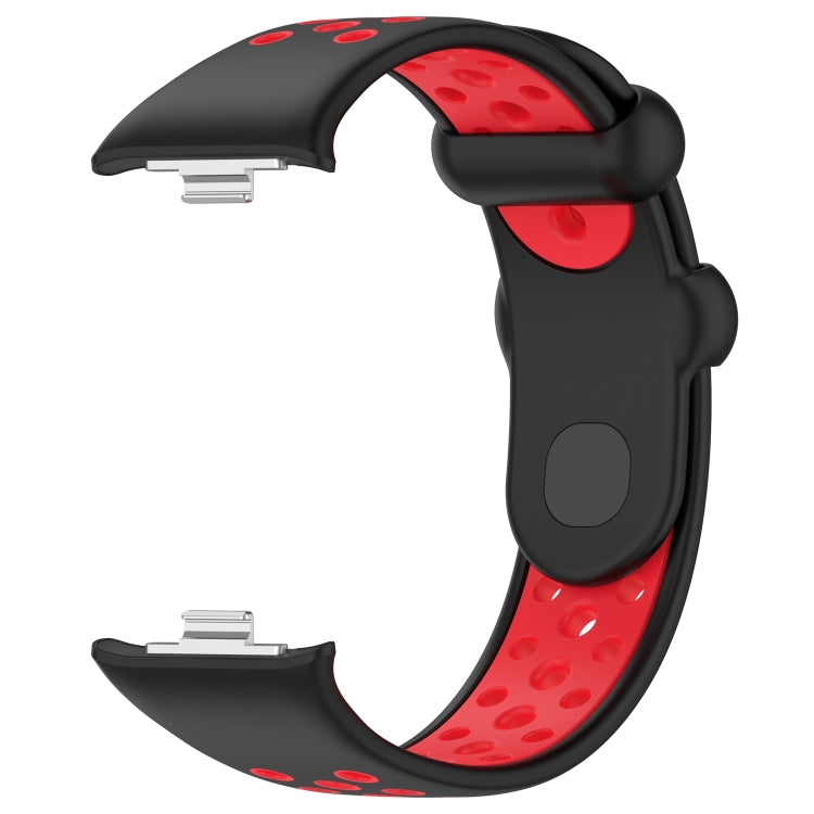 For Redmi Watch 4 Two Color Silicone Sports Watch Band(Black Red) by bashfashion
