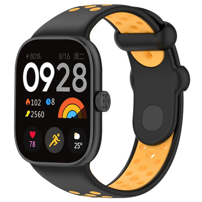 For Redmi Watch 4 Two Color Silicone Sports Watch Band(Black Yellow) by bashfashion