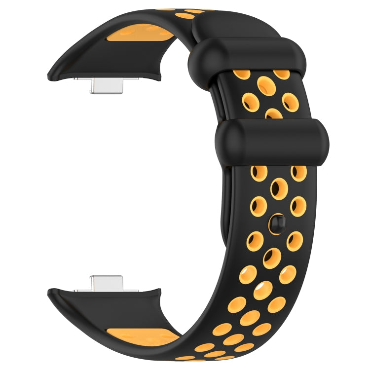 For Redmi Watch 4 Two Color Silicone Sports Watch Band(Black Yellow) by bashfashion