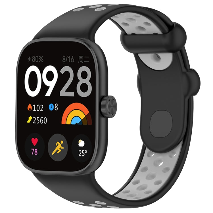For Redmi Watch 4 Two Color Silicone Sports Watch Band(Black Grey) by bashfashion