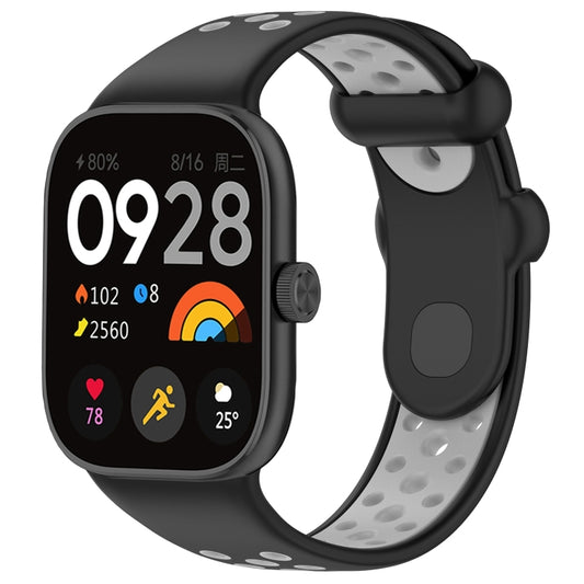 For Redmi Watch 4 Two Color Silicone Sports Watch Band(Black Grey) by bashfashion