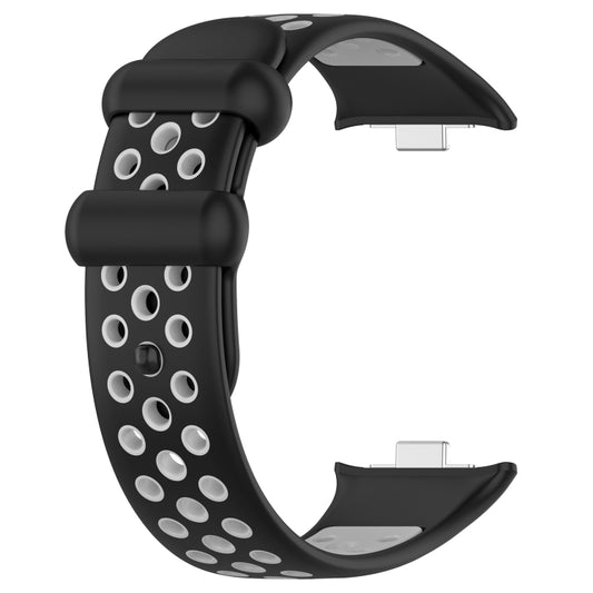 For Redmi Watch 4 Two Color Silicone Sports Watch Band(Black Grey) by bashfashion