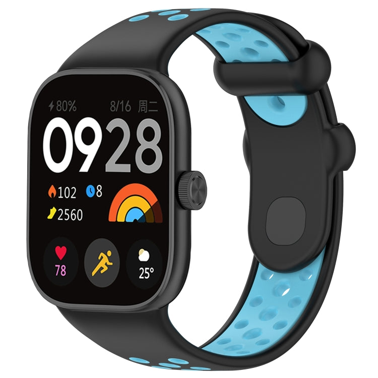 For Redmi Watch 4 Two Color Silicone Sports Watch Band(Black Blue) by bashfashion