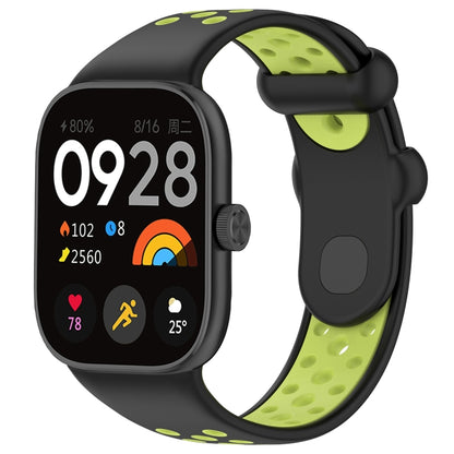 For Redmi Watch 4 Two Color Silicone Sports Watch Band(Black Lime) by bashfashion