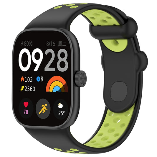 For Redmi Watch 4 Two Color Silicone Sports Watch Band(Black Lime) by bashfashion