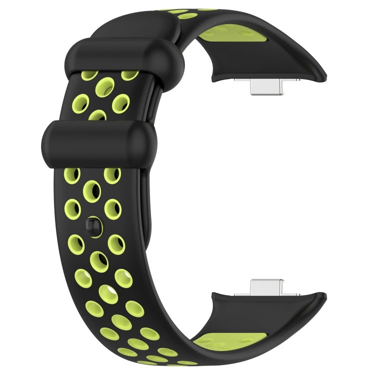 For Redmi Watch 4 Two Color Silicone Sports Watch Band(Black Lime) by bashfashion