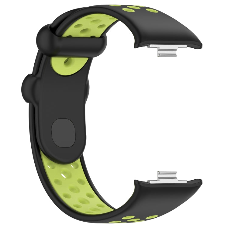 For Redmi Watch 4 Two Color Silicone Sports Watch Band(Black Lime) by bashfashion