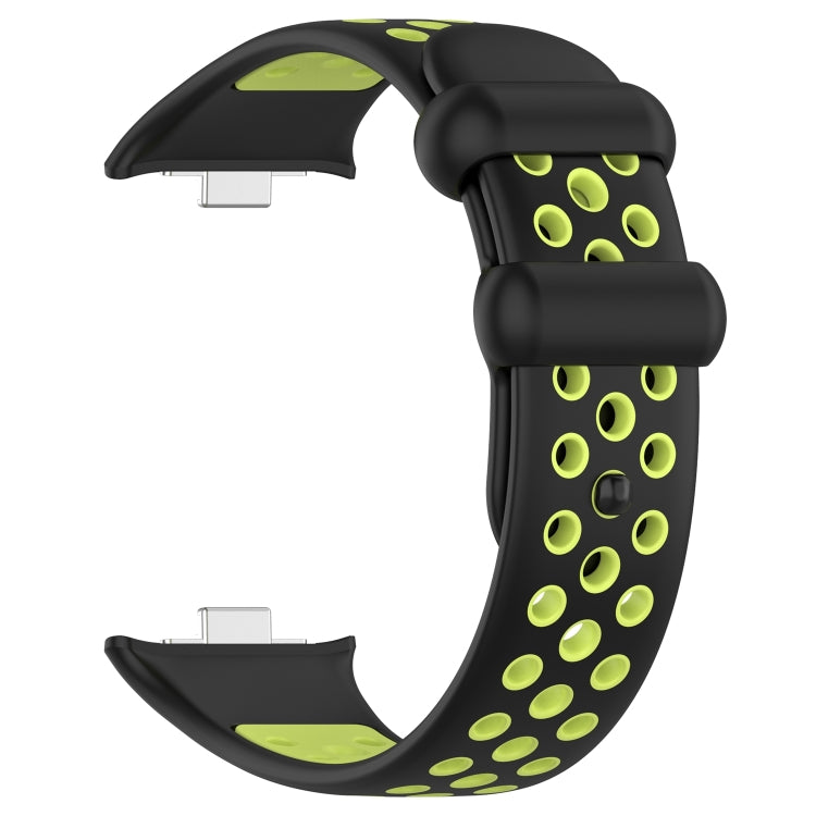 For Redmi Watch 4 Two Color Silicone Sports Watch Band(Black Lime) by bashfashion