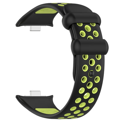 For Redmi Watch 4 Two Color Silicone Sports Watch Band(Black Lime) by bashfashion