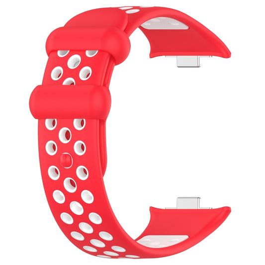 For Redmi Watch 4 Two Color Silicone Sports Watch Band(Red White) by bashfashion