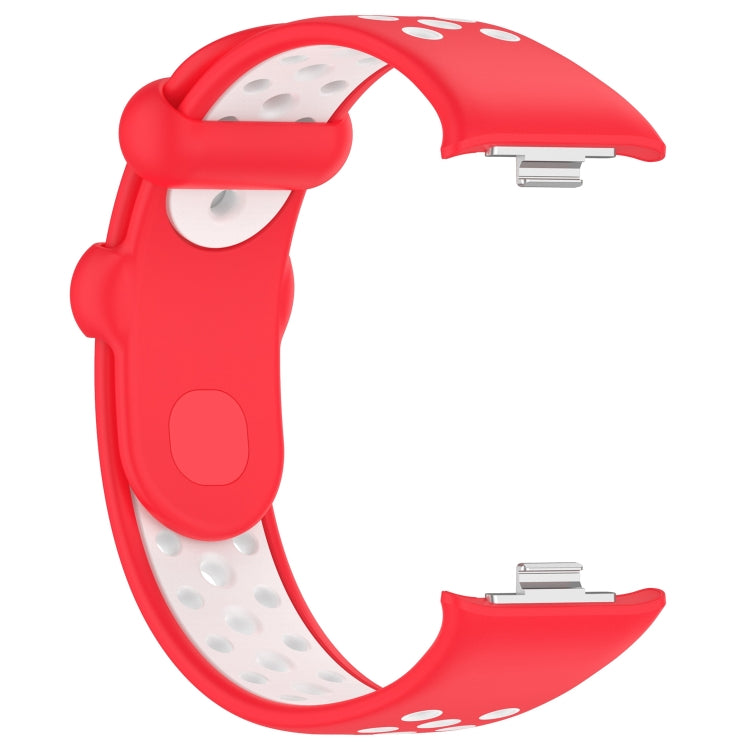 For Redmi Watch 4 Two Color Silicone Sports Watch Band(Red White) by bashfashion
