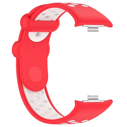 For Redmi Watch 4 Two Color Silicone Sports Watch Band(Red White) by bashfashion