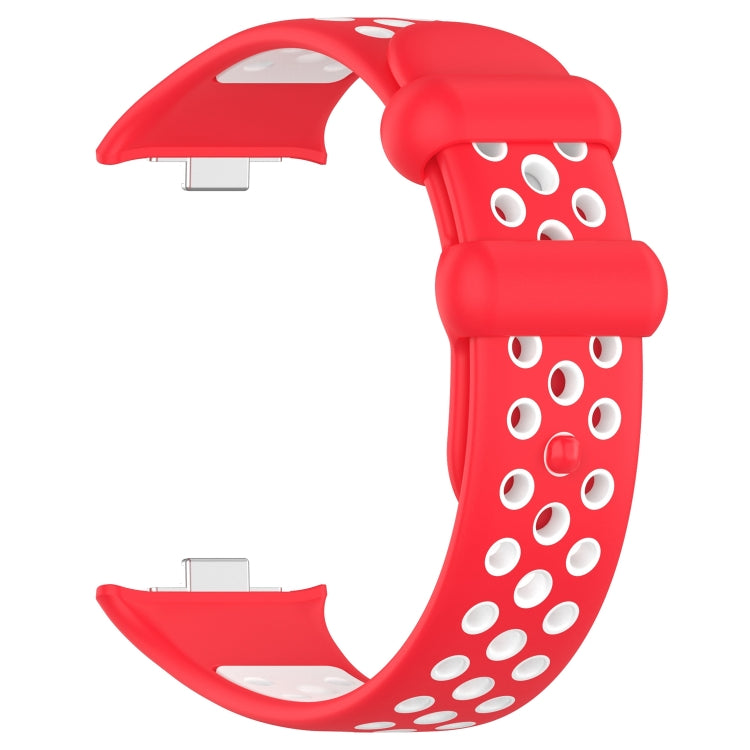 For Redmi Watch 4 Two Color Silicone Sports Watch Band(Red White) by bashfashion
