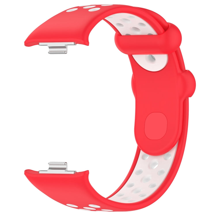 For Redmi Watch 4 Two Color Silicone Sports Watch Band(Red White) by bashfashion