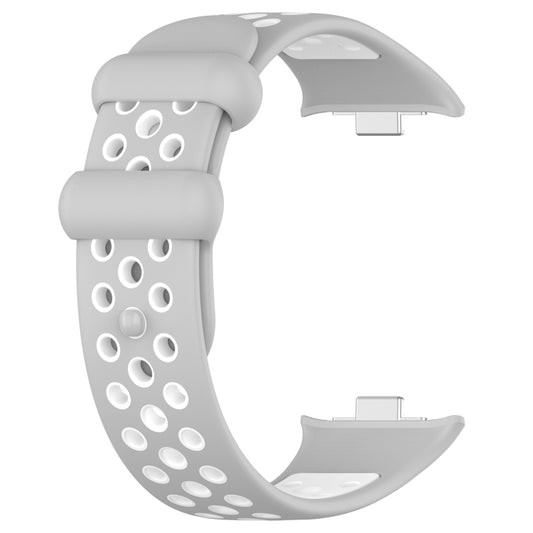For Redmi Watch 4 Two Color Silicone Sports Watch Band(Grey White) by bashfashion